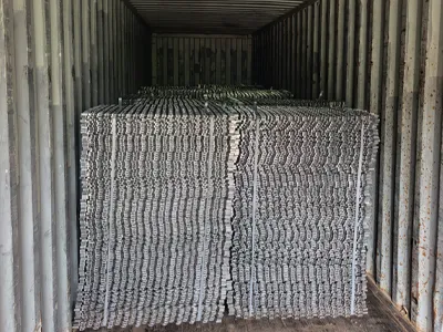 Tortoise shell net loaded in a container